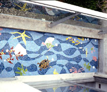 mosaico - Ugo Nespolo - pavimentazione di un balcone